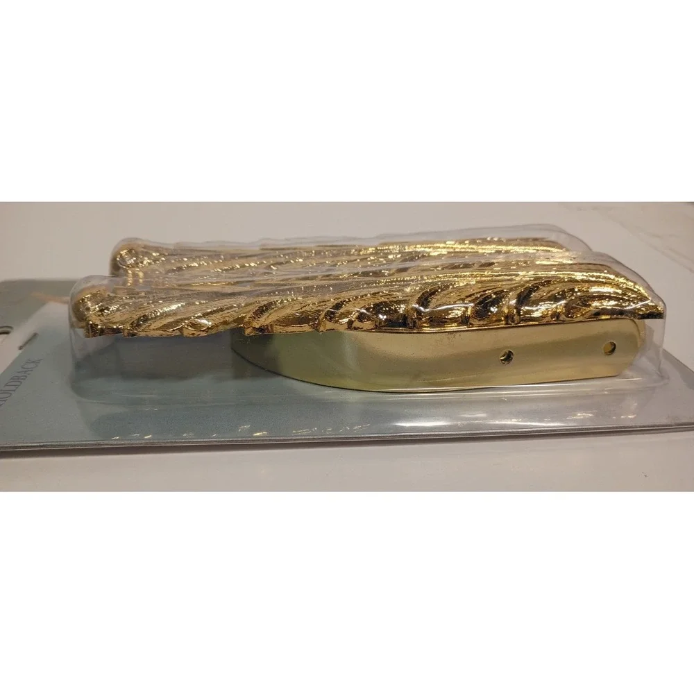 Vintage Springmaid Gold Leaf Holdback Brass Curtain Drapery Window Fashions NOS